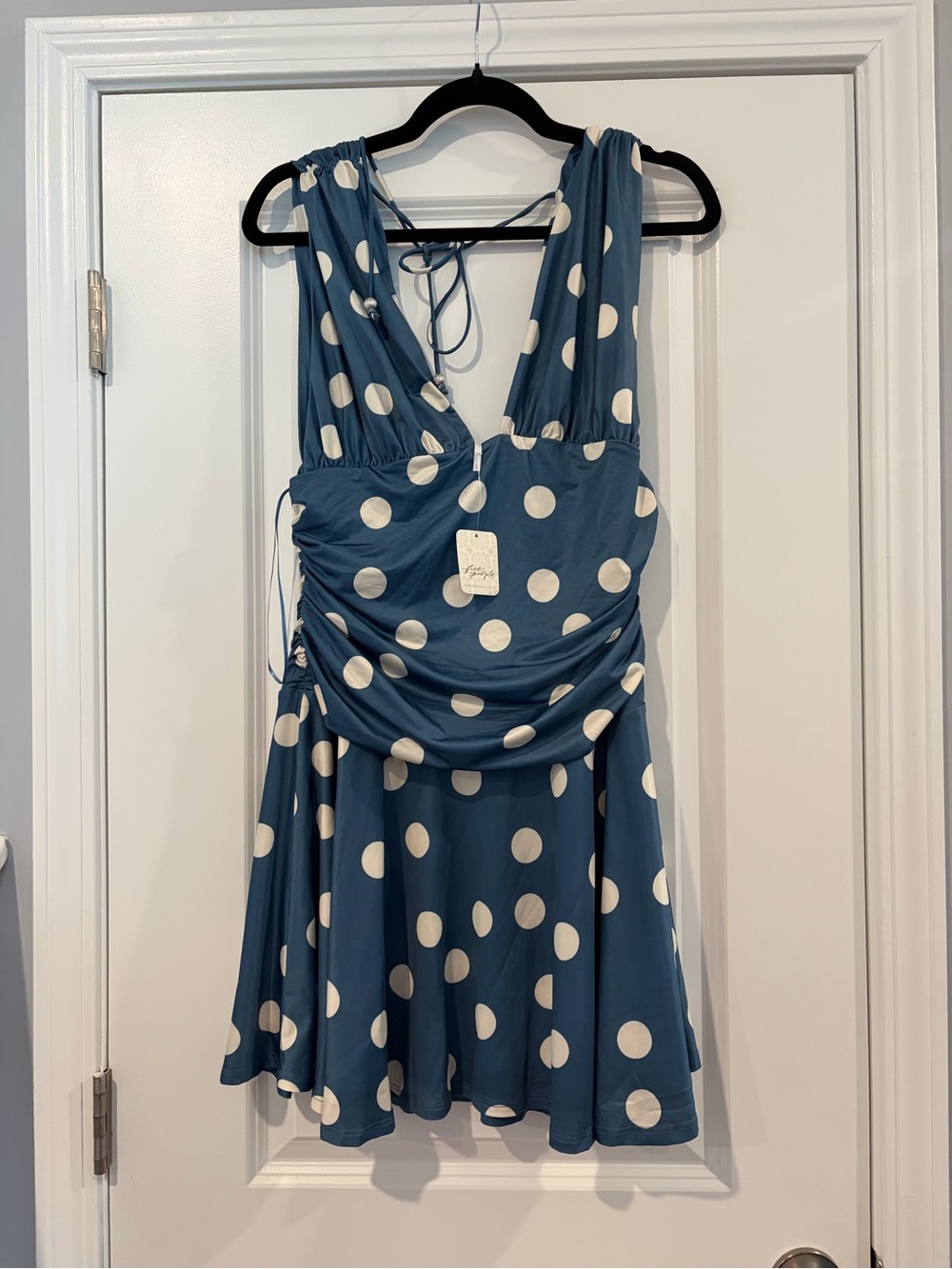 Free People Blue Polka Dot Midi Dress - Picture 5 of 6